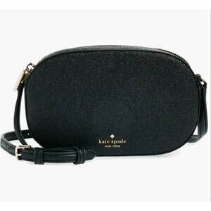 Kate Spade New York Glimmer Oval Camera Bag Crossbody Purse Black – NEW Ret $299